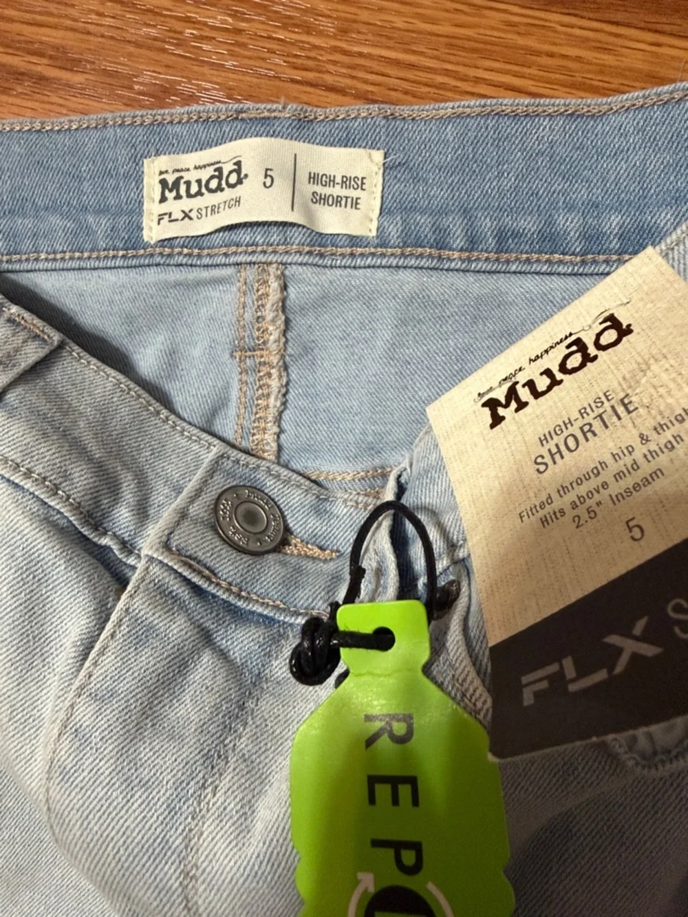 Mudd Jean Shorts Light Blue Distressed Size 28